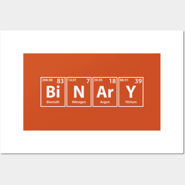 Binary (Bi-N-Ar-Y) Periodic Elements Spelling Wall Art by cerebrands